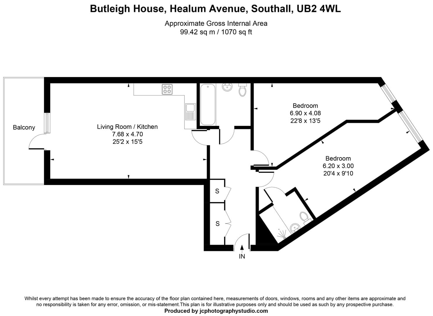 28, Butleigh House, Healum Avenue, Middlesex floorplan