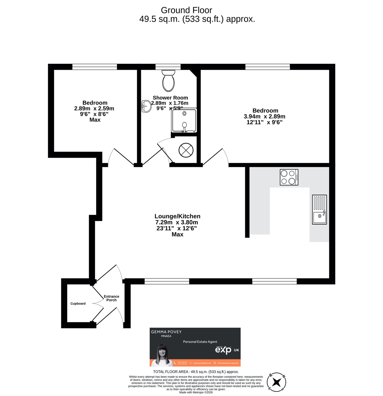 Flat 3, Hen Clawdd, St. Michaels Road, Abergavenny, Monmouthshire, NP7 5AY floorplan