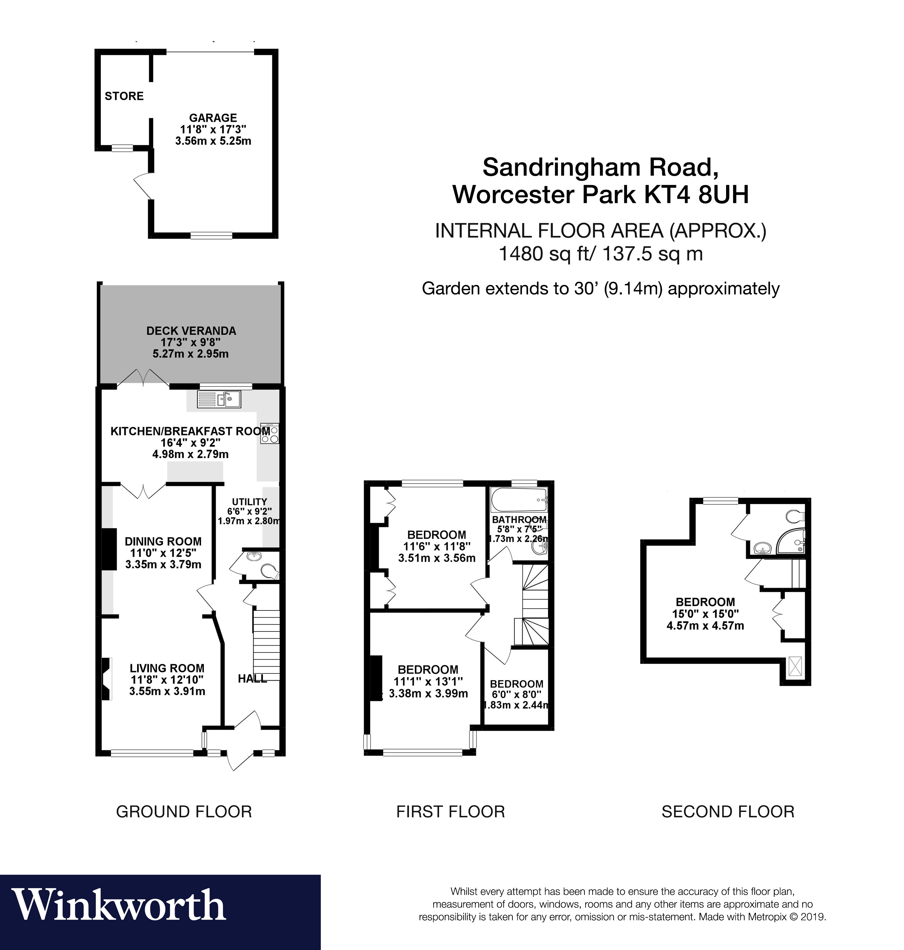 4 Bedrooms Terraced house for sale in Sandringham Road, Worcester Park KT4