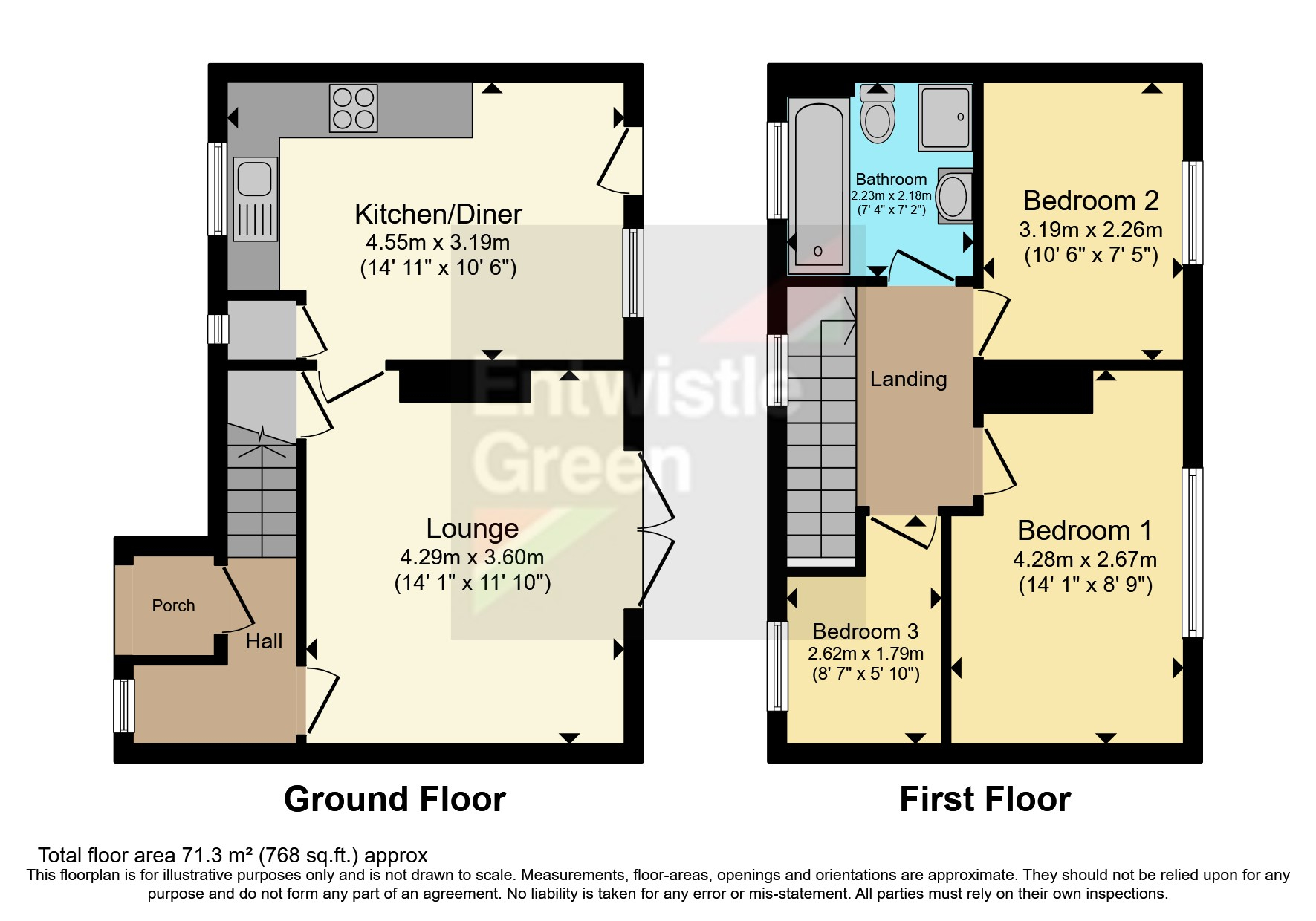Riverside Crescent, Croston, Leyland, Lancashire PR26, 3 bedroom end