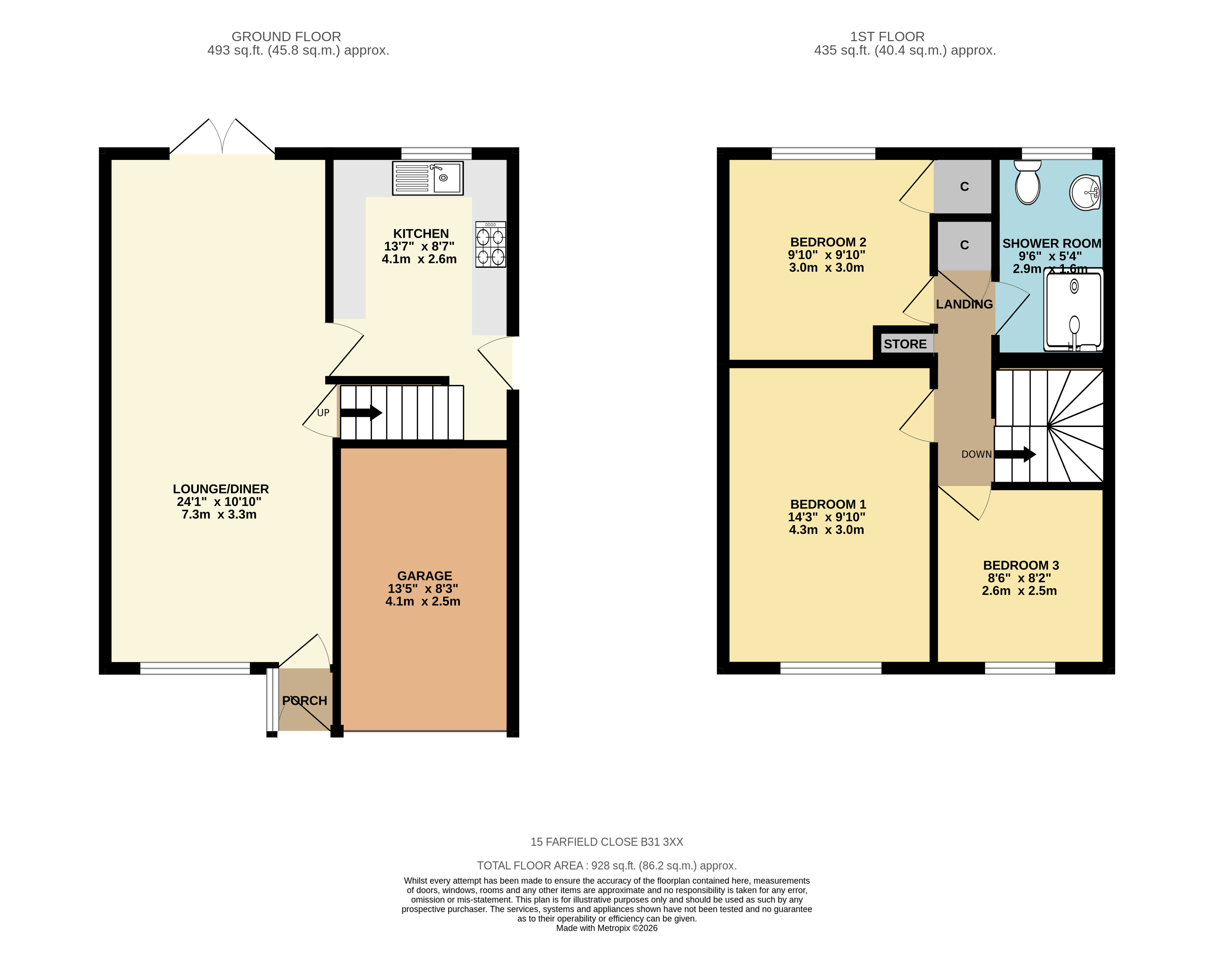 15, Farfield Close, Birmingham floorplan