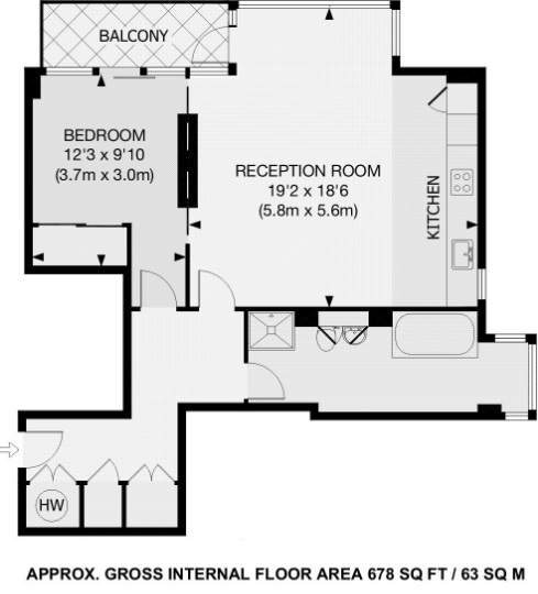 1 Bedrooms Flat to rent in Hepworth Court, Grosvenor Waterside, Gatliff Road SW1W
