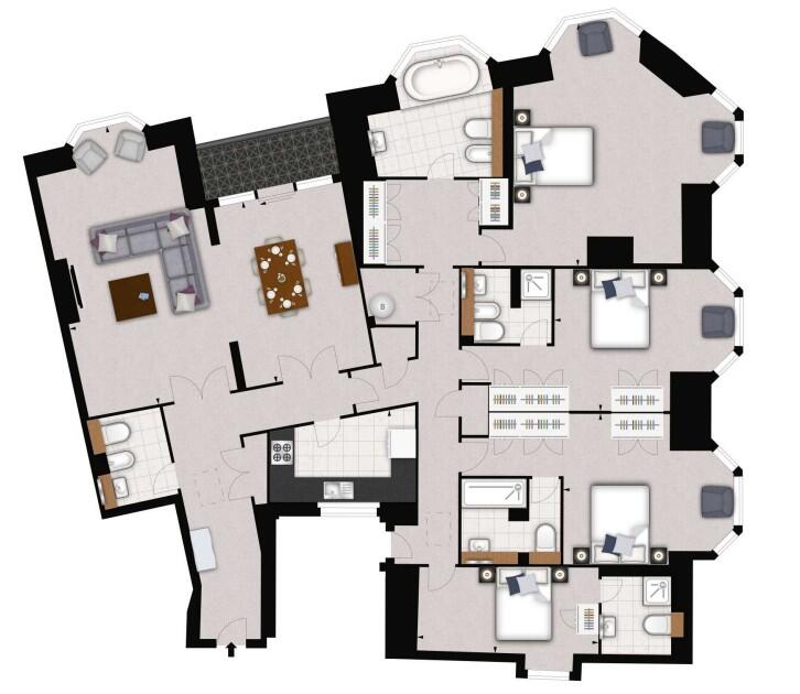 Penthouse B, Strathmore Court, Park Road, London floorplan