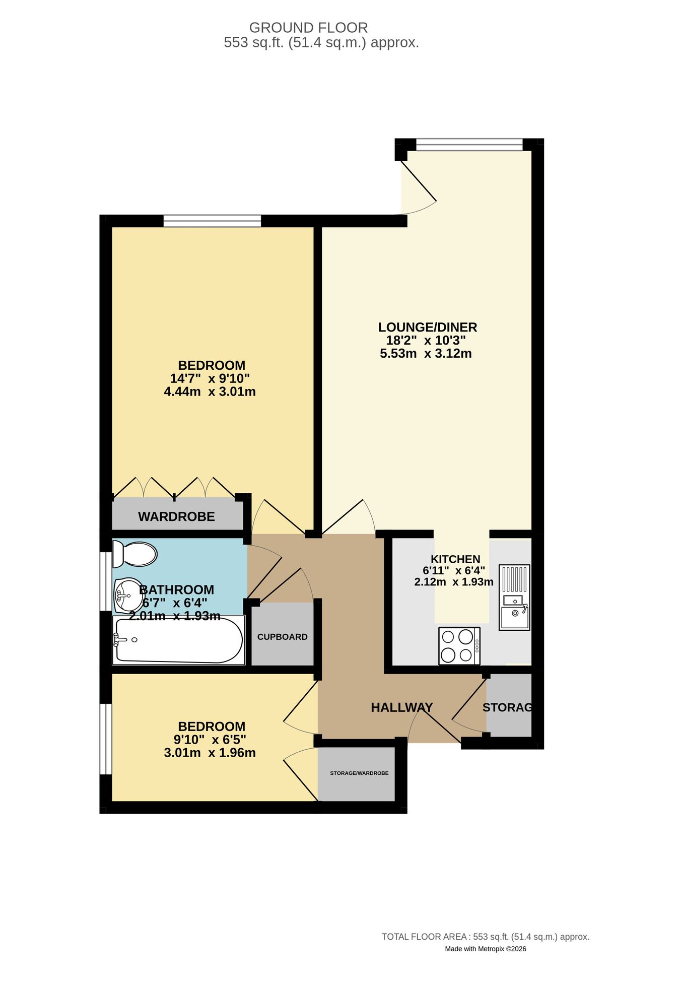 Down Hall Road, Rayleigh floorplan