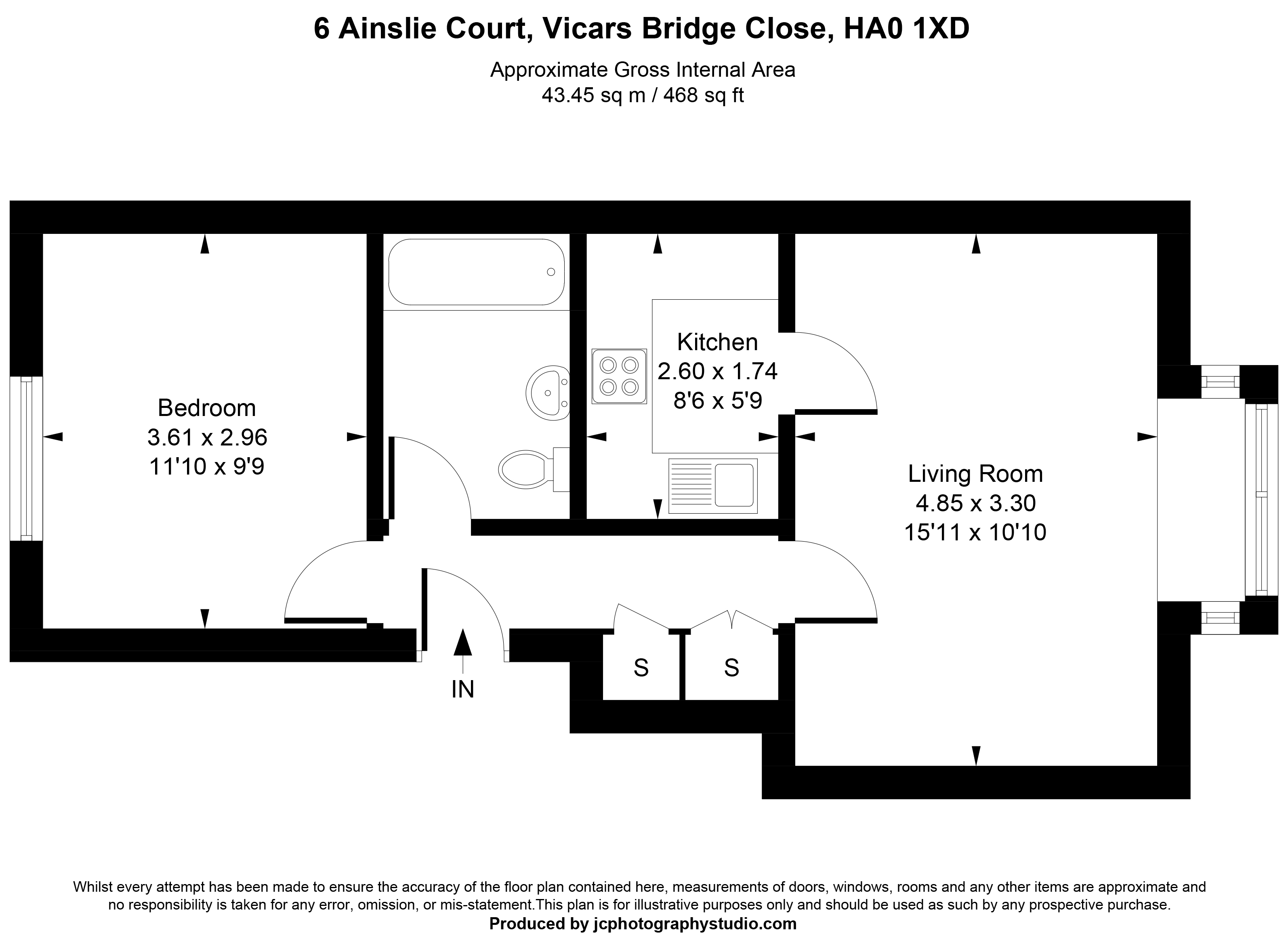 6 Ainslie Court, Vicars Bridge Close, Wembley floorplan