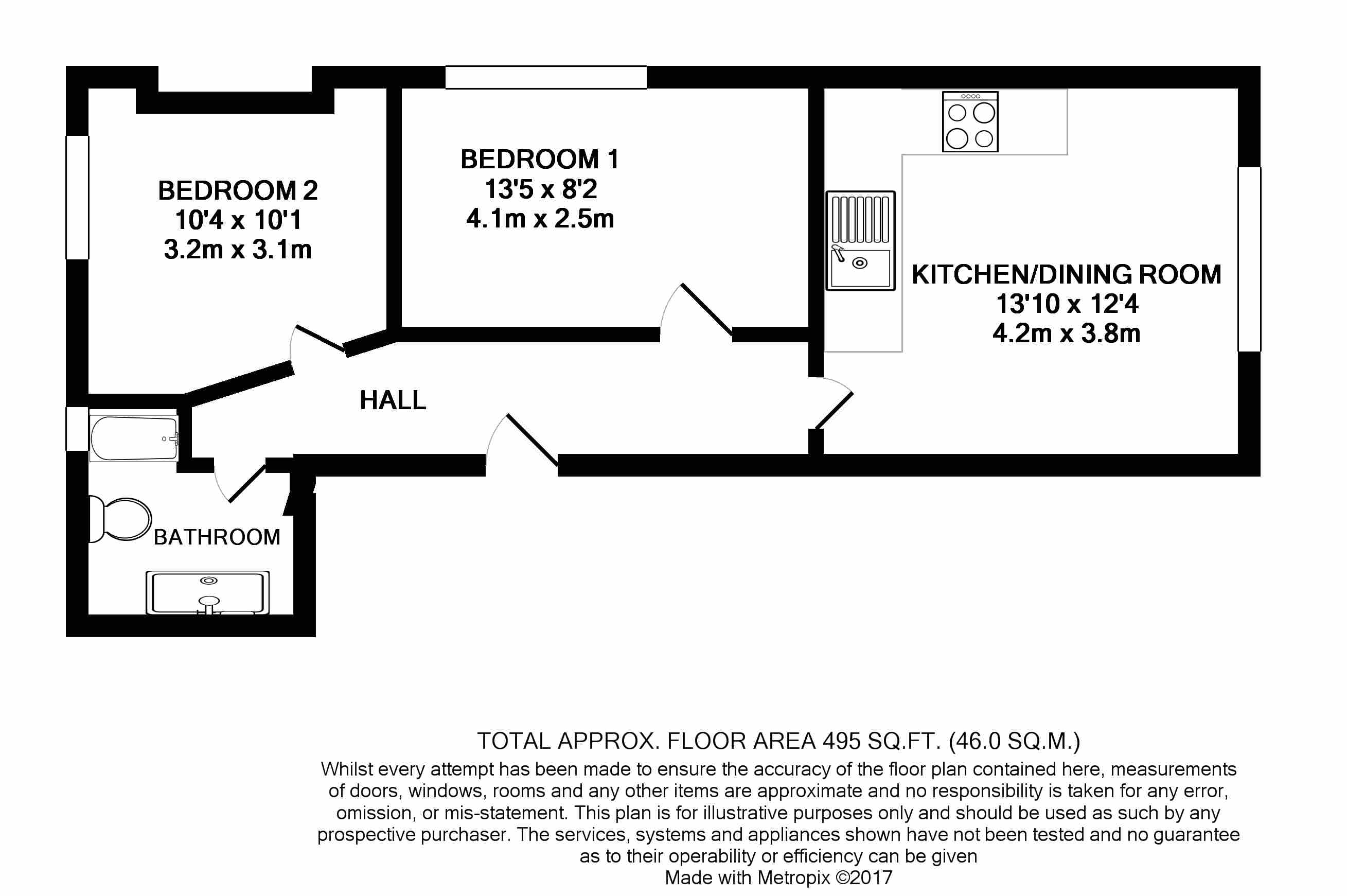 Flat 3, 40, Peperharow Road, Godalming floorplan