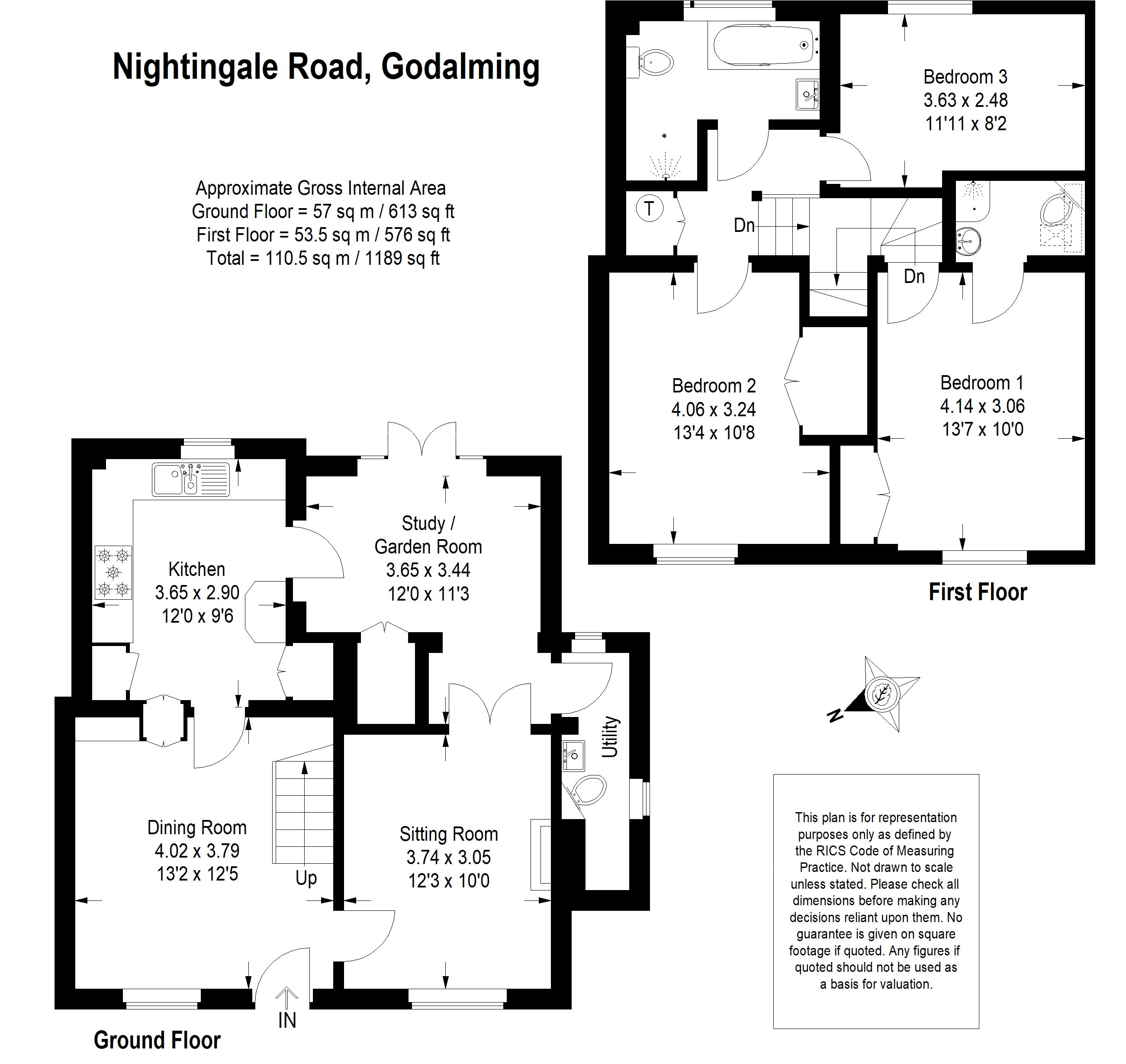 Nightingale Road, Godalming GU7, 3 bedroom end terrace house for sale