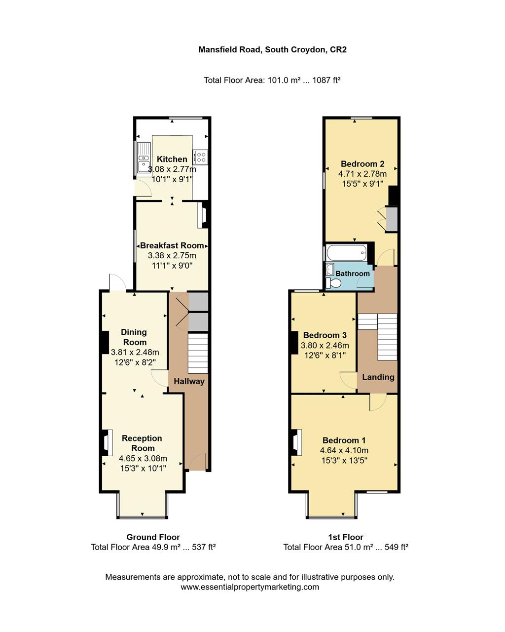16, Mansfield Road, South Croydon floorplan