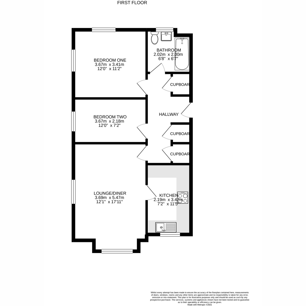 Flat Flat 3, 18, Red Kite Way, Goring floorplan