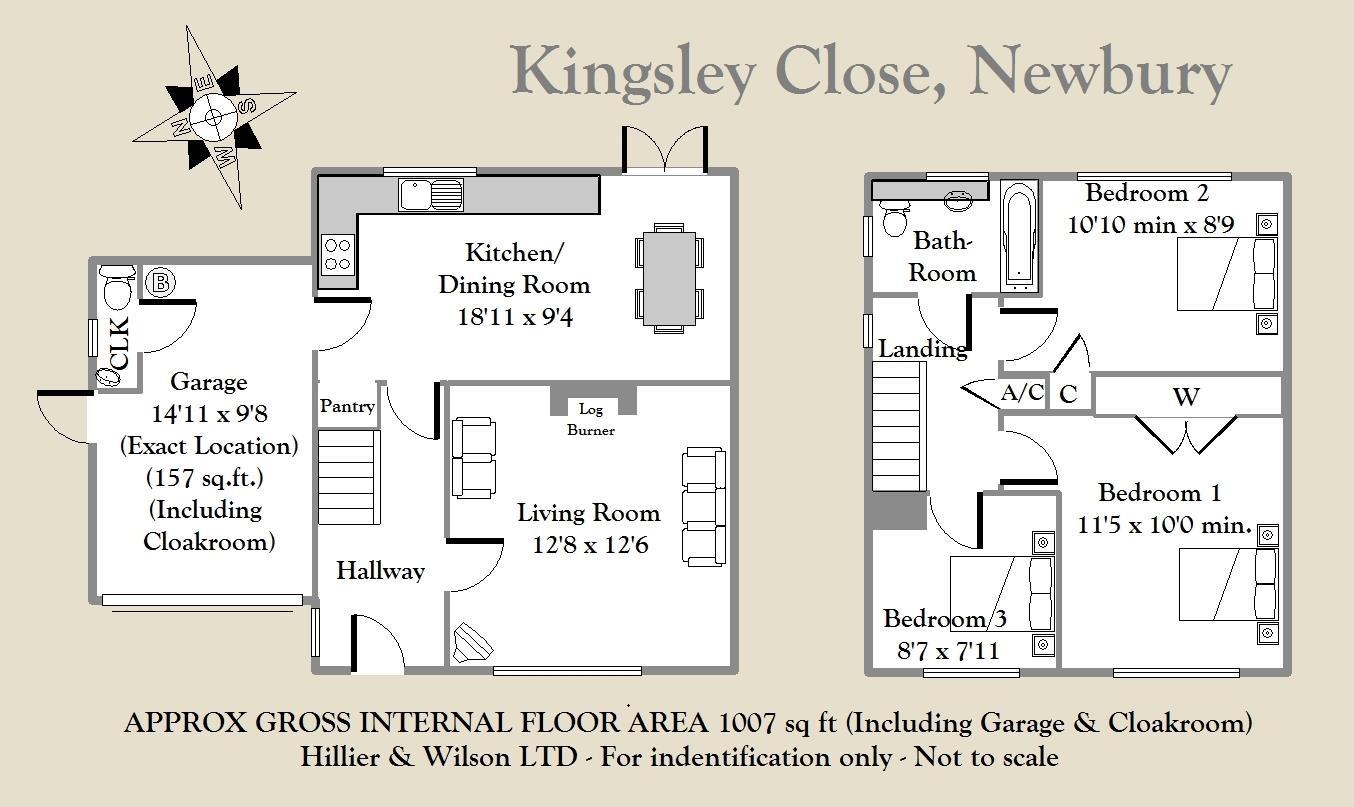 3 Bedrooms Semi-detached house for sale in Kingsley Close, Shaw, Newbury RG14