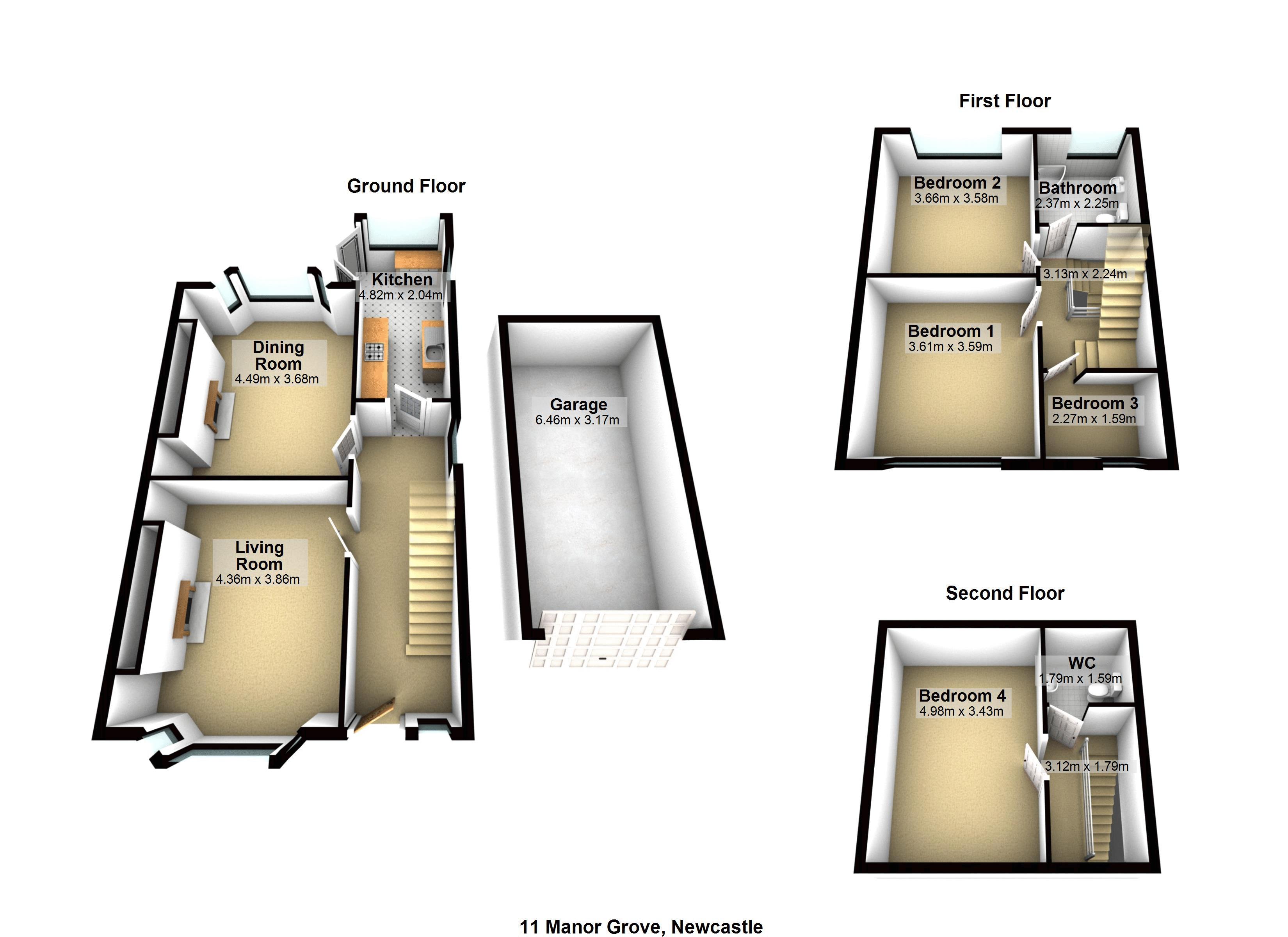 11, Manor Grove, Newcastle Upon Tyne floorplan