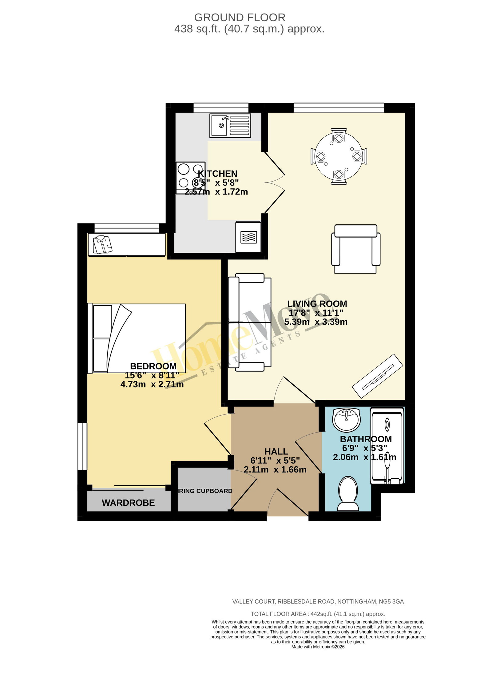 Valley Court,Flat 33, Ribblesdale Road, Nottingham floorplan