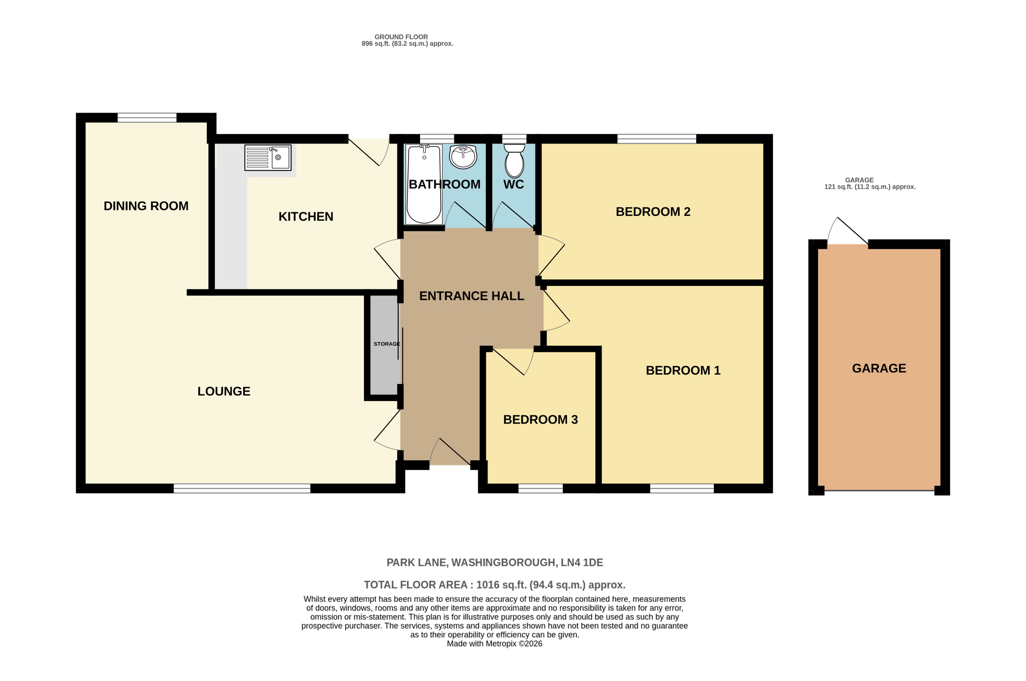 43, Park Lane, Washingborough floorplan