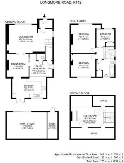 4 Bedrooms Semi-detached house for sale in Longmore Road, Hersham KT12