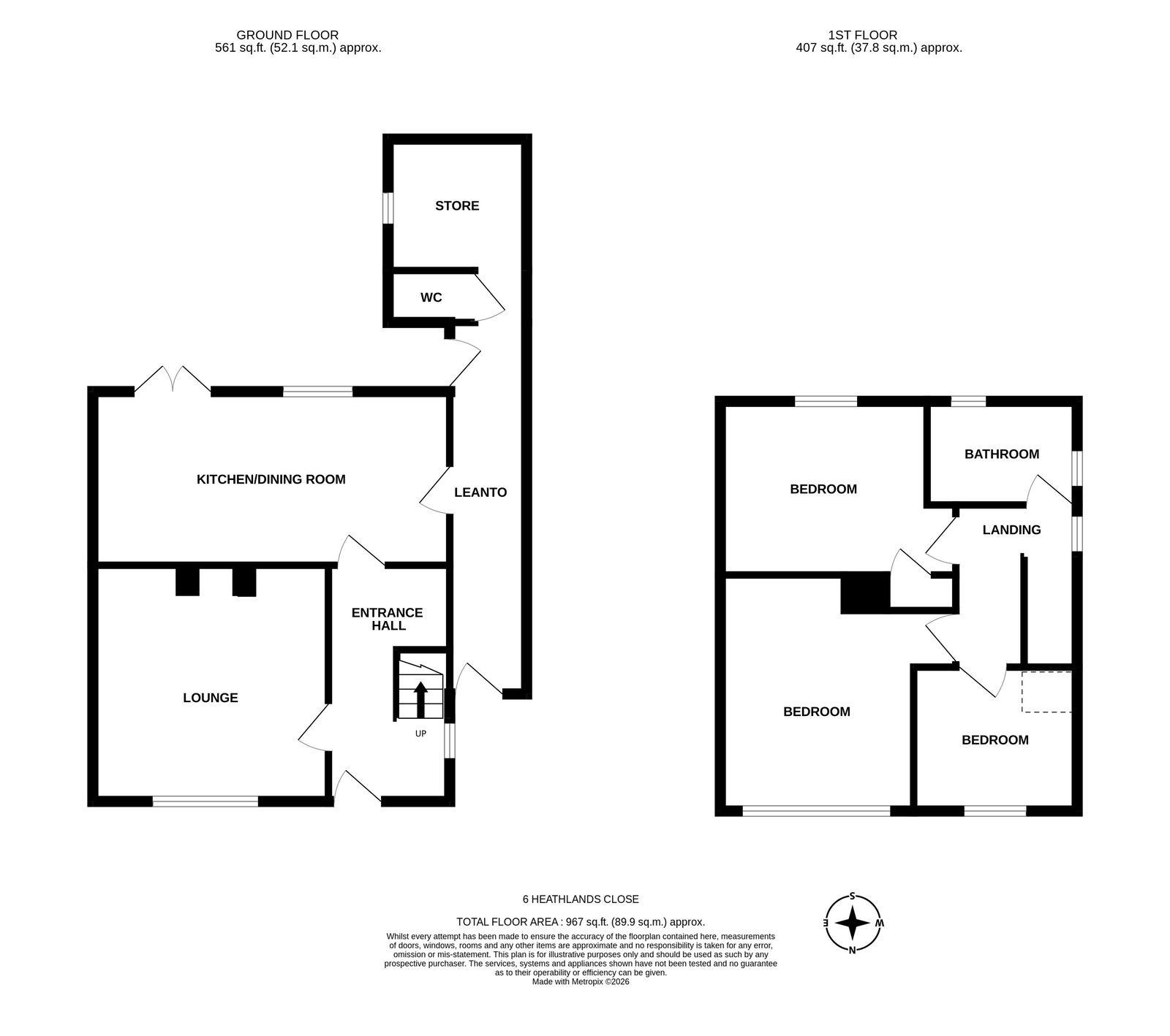 6, Heathlands Close, Malvern floorplan