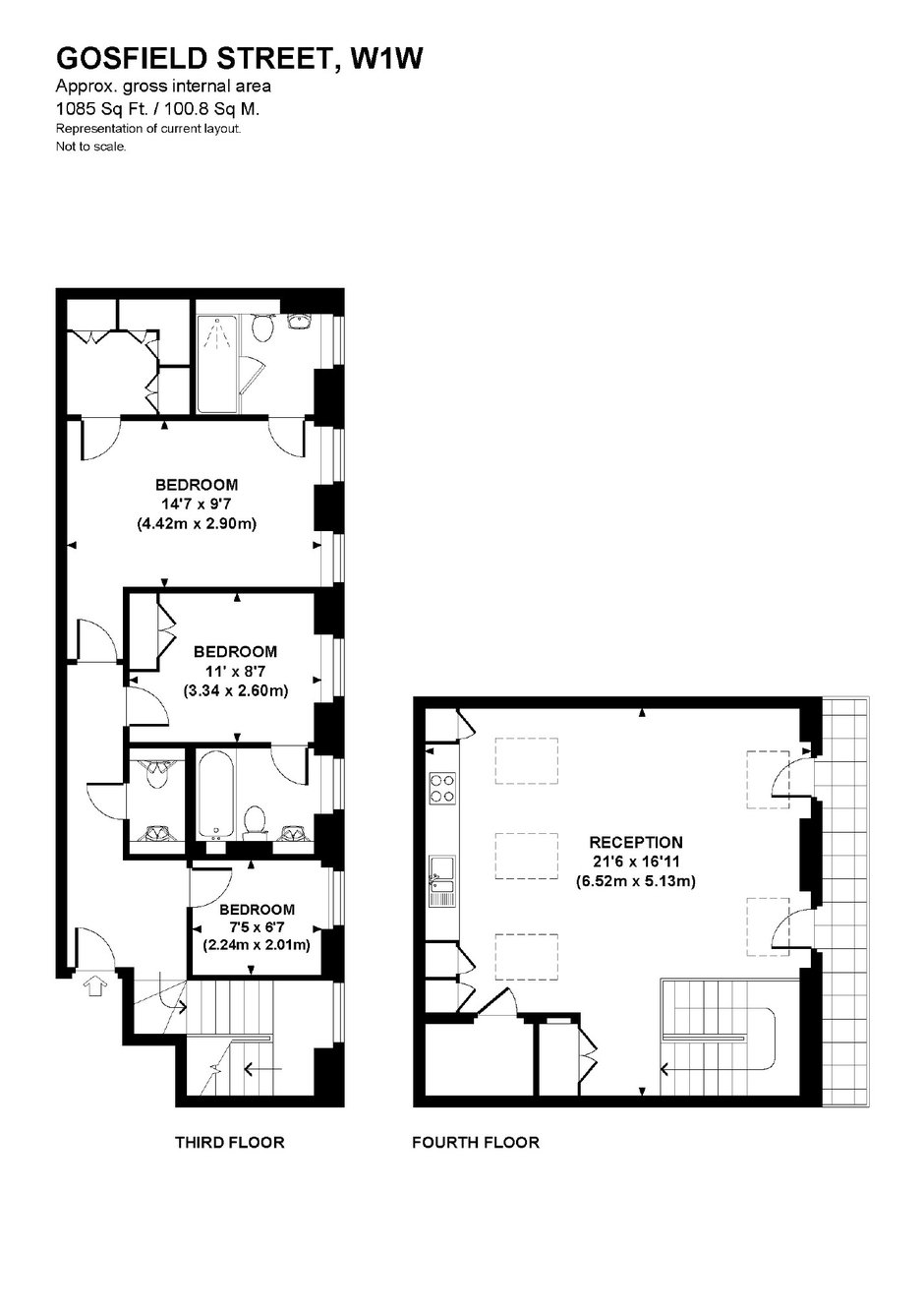 Flat 8, 25, Gosfield Street, London floorplan