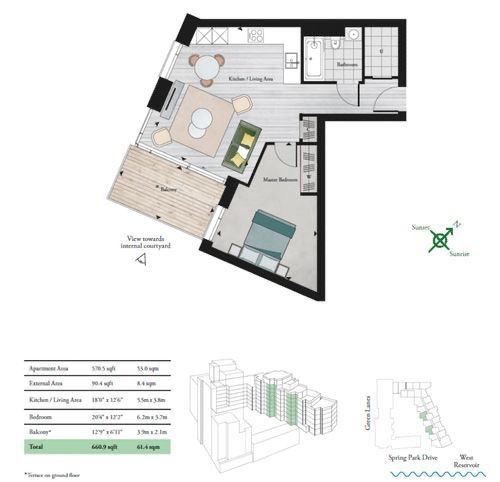Flat 213, Willowbrook House, London floorplan