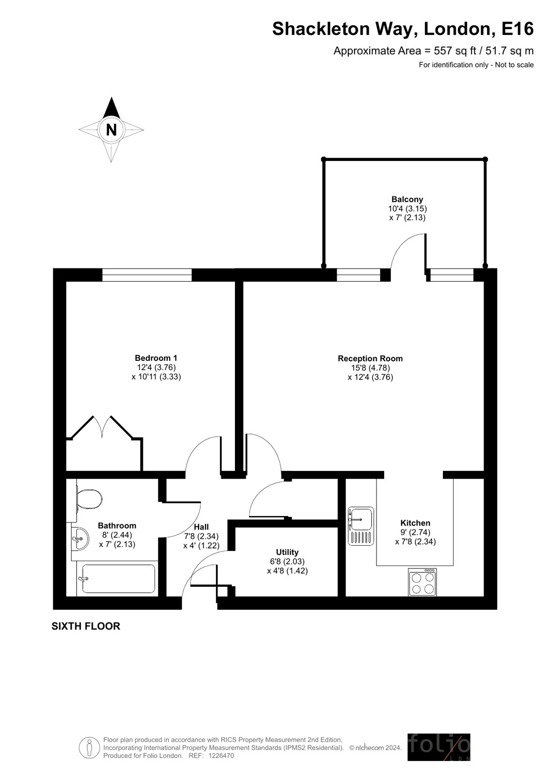 Flat 96, Samuel Building,, 9 Frobisher Yard, London floorplan