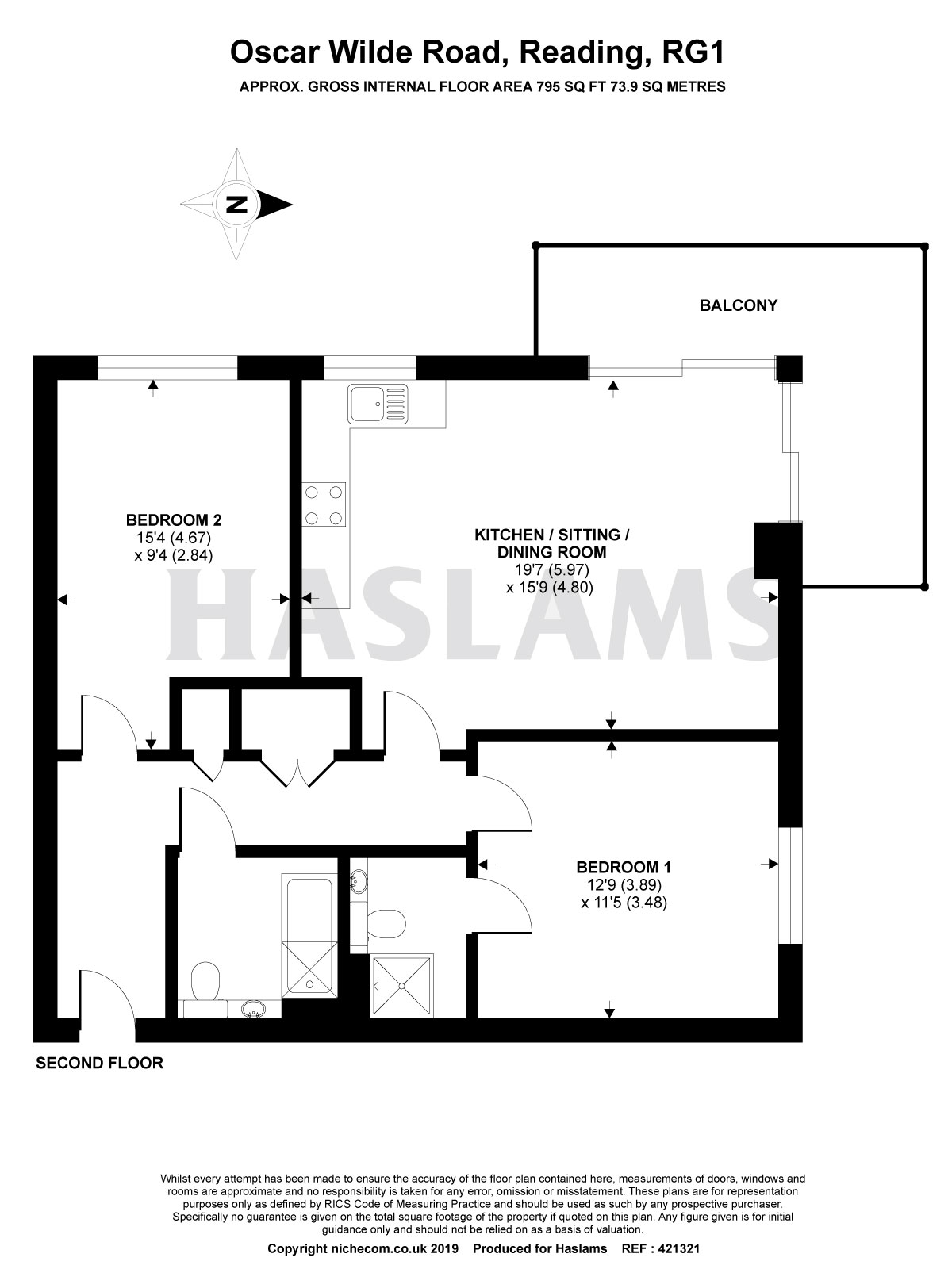 2 Bedrooms Flat for sale in Oscar Wilde Road, Reading RG1