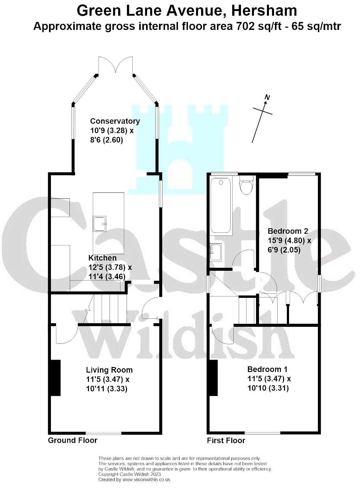 Green Lane Avenue, Hersham, Surrey KT12, 2 bedroom detached house for