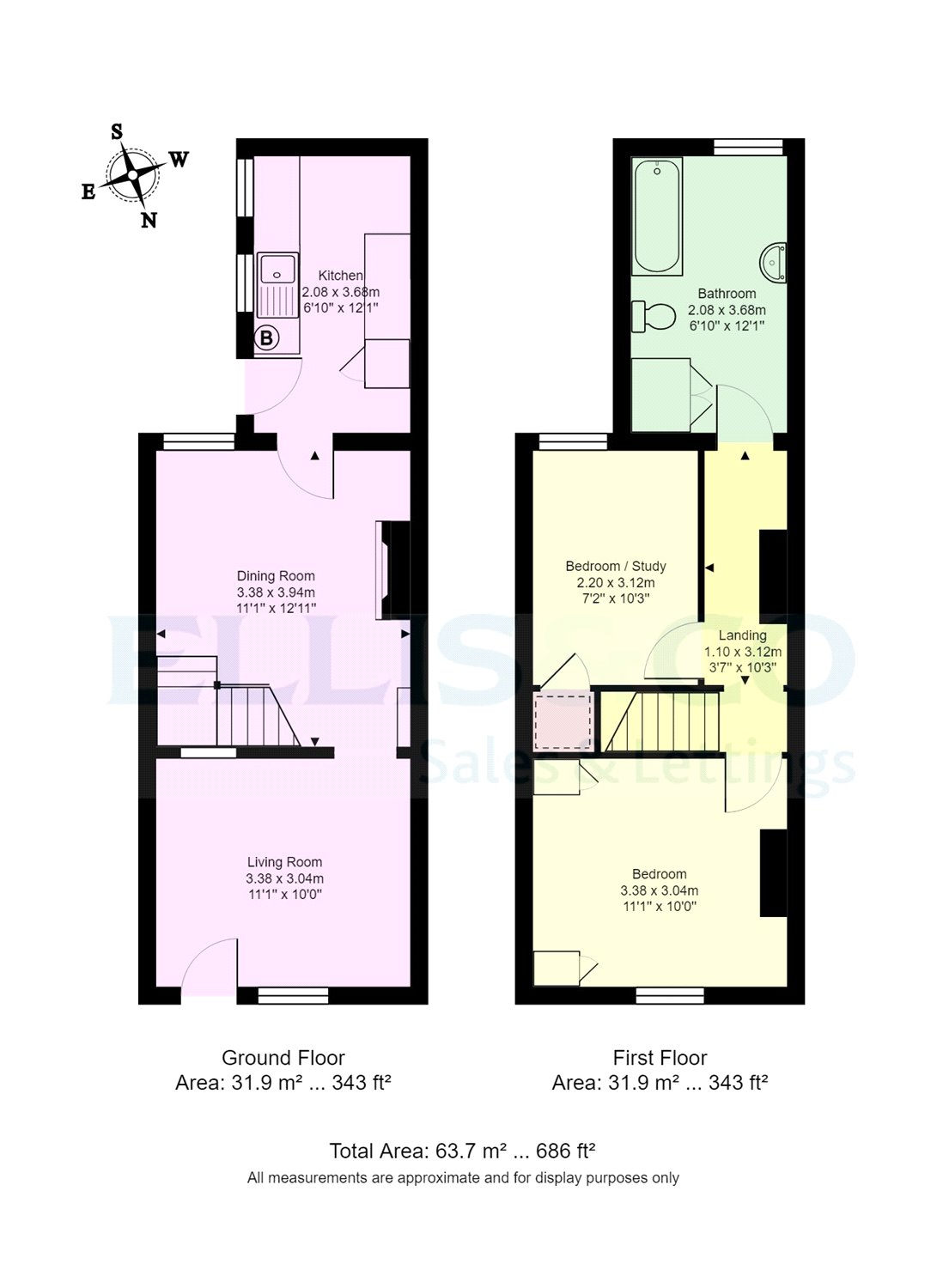 2 Bedrooms Terraced house for sale in Nelson Avenue, Tonbridge TN9