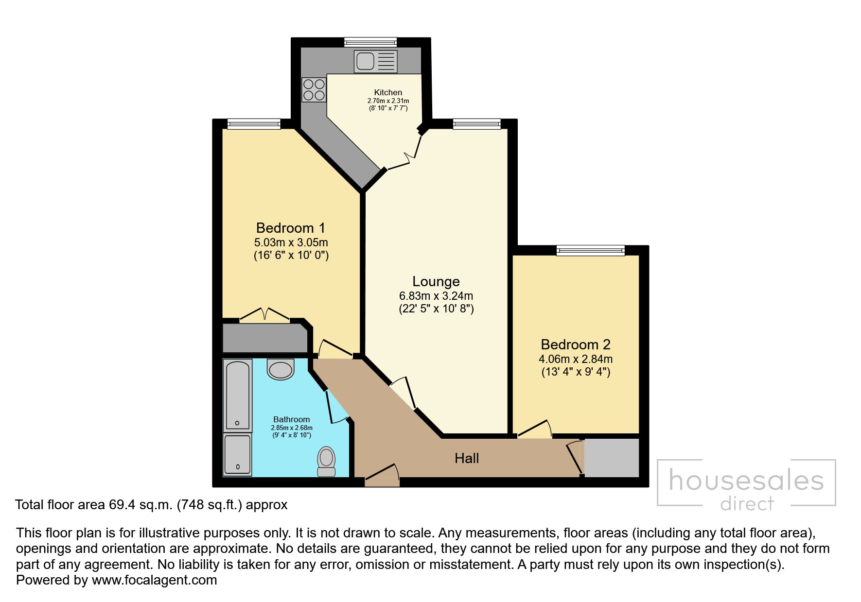Flat 43, Barnes Wallis Court, West Byfleet floorplan