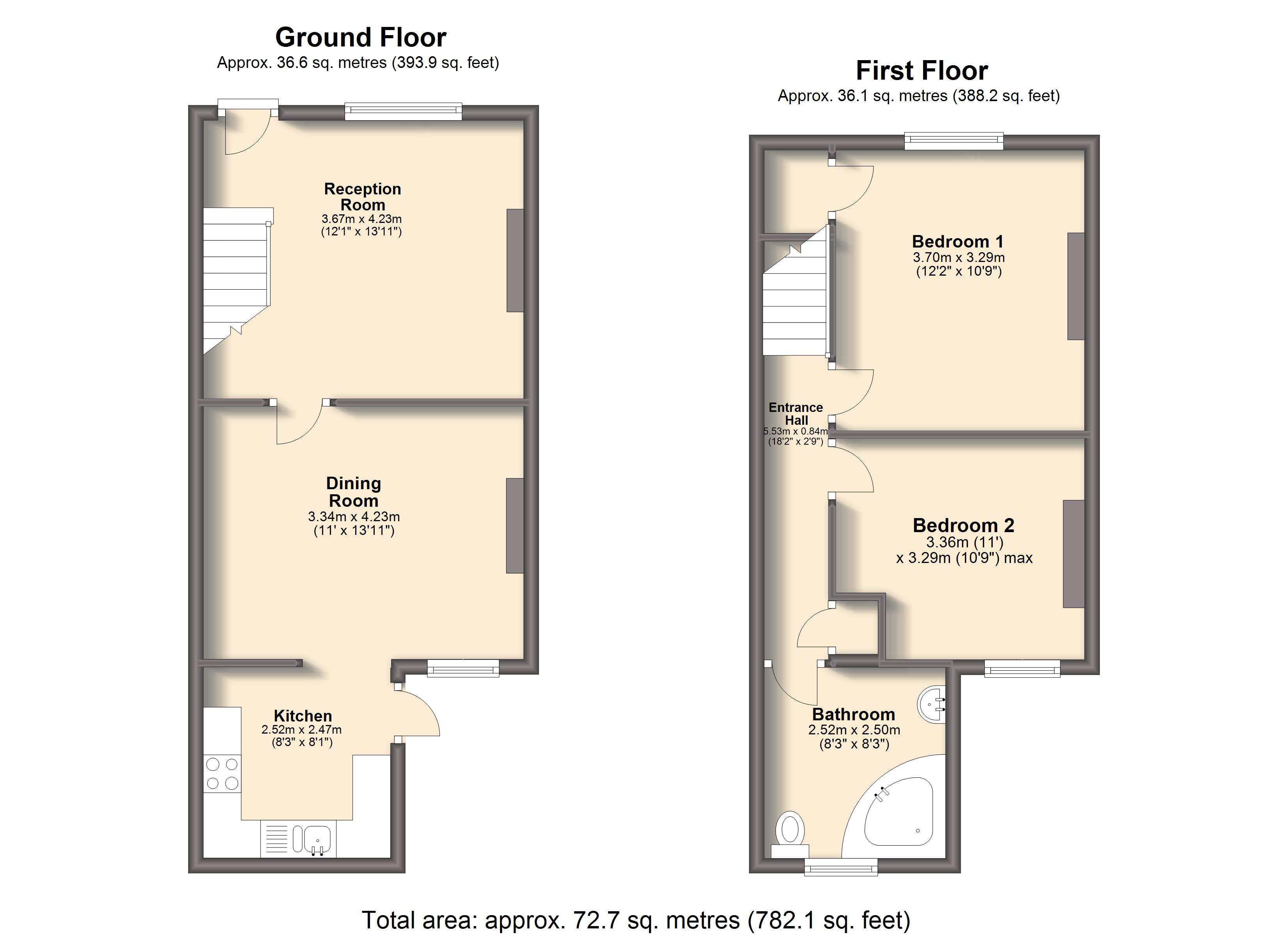 2 Bedrooms Terraced house for sale in Dawson Terrace, Kiveton Park, Sheffield S26