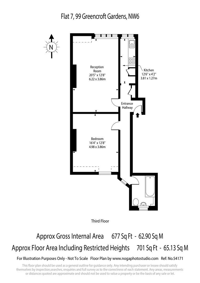 Flat 7, 99, Greencroft Gardens, London floorplan