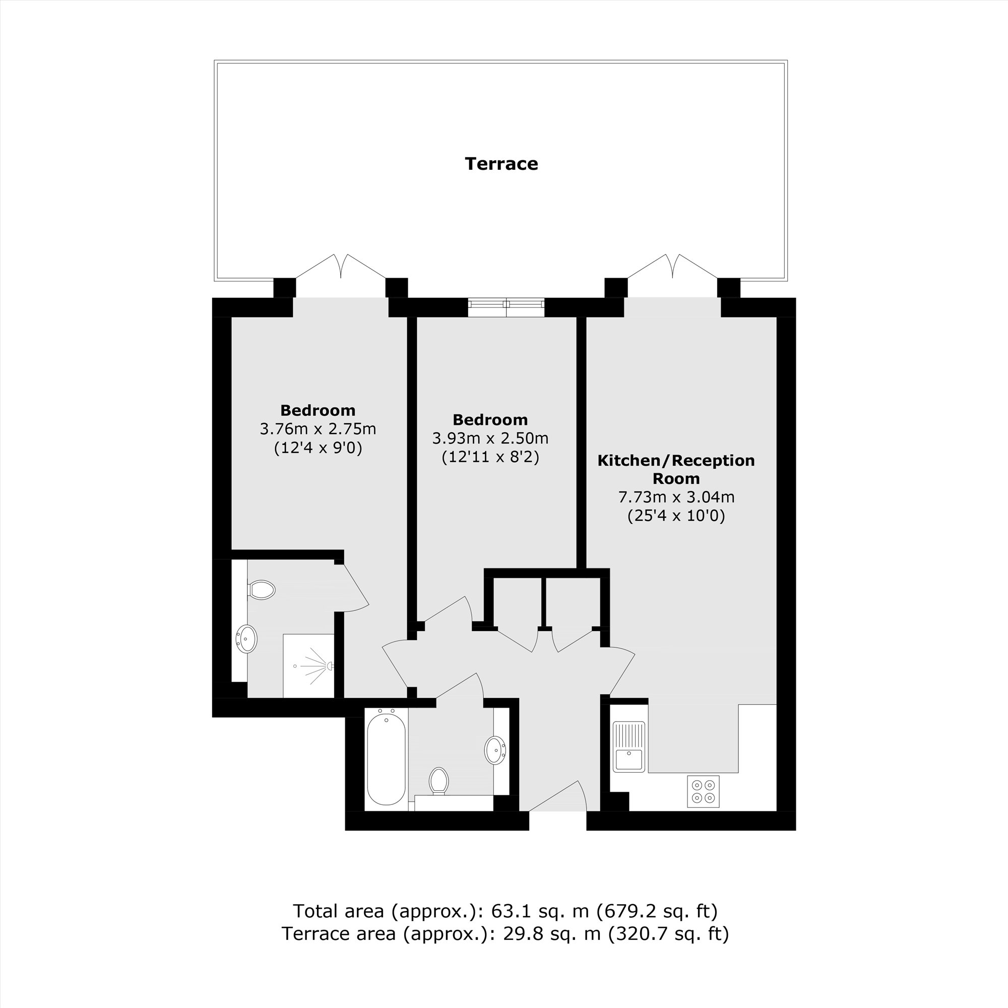 Flat 52, Voltaire Buildings, 330, Garratt Lane, London floorplan