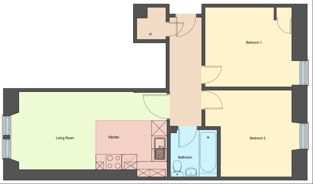 2 Bedrooms Flat to rent in Dover Street, Finnieston, Glasgow G3