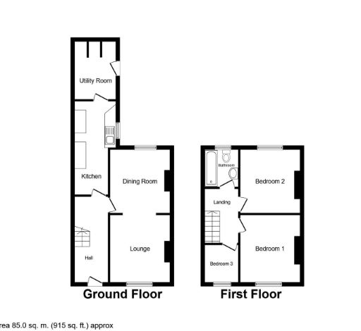 3, Croft Gardens, Ferryhill floorplan