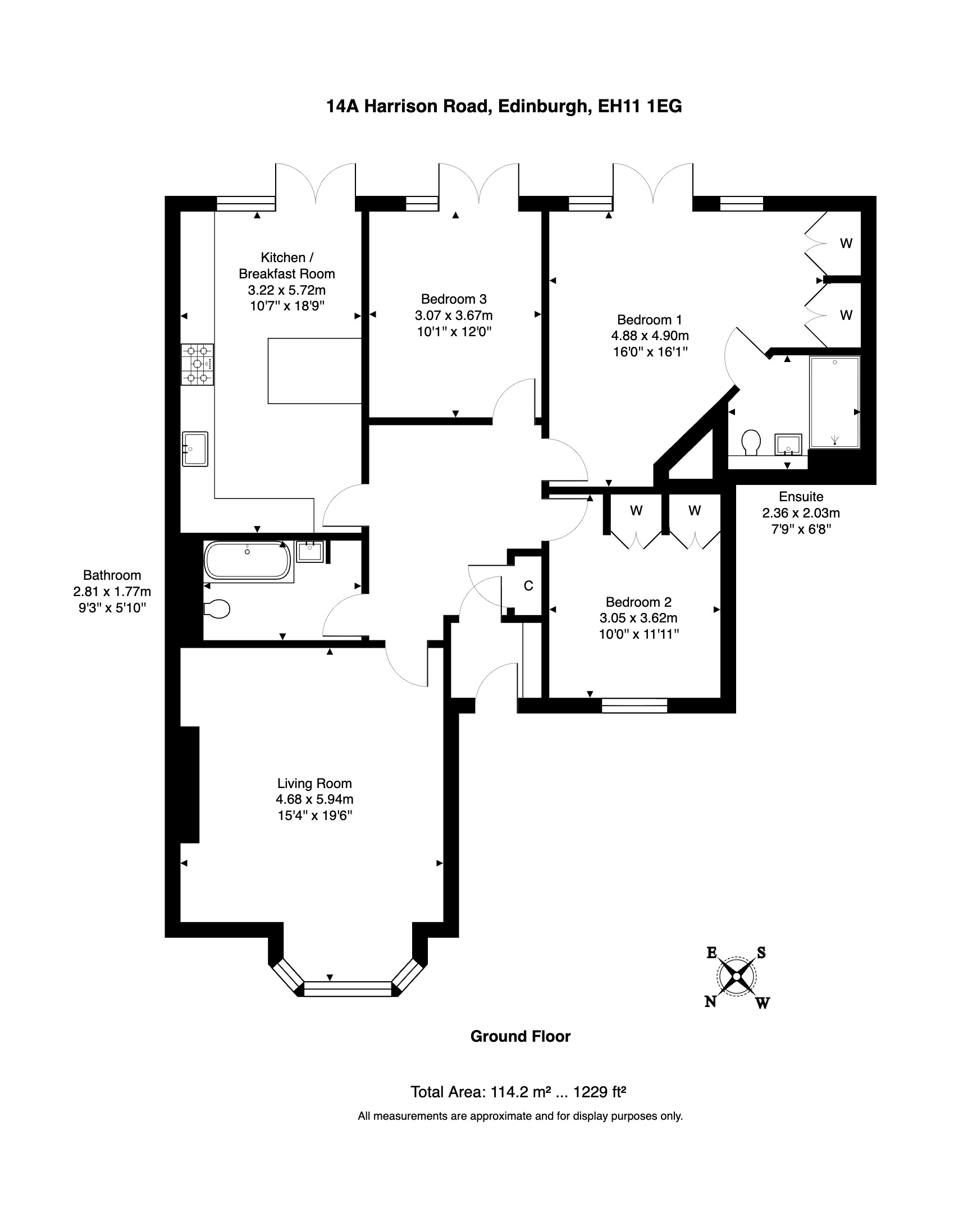 14A, Harrison Road, Edinburgh floorplan