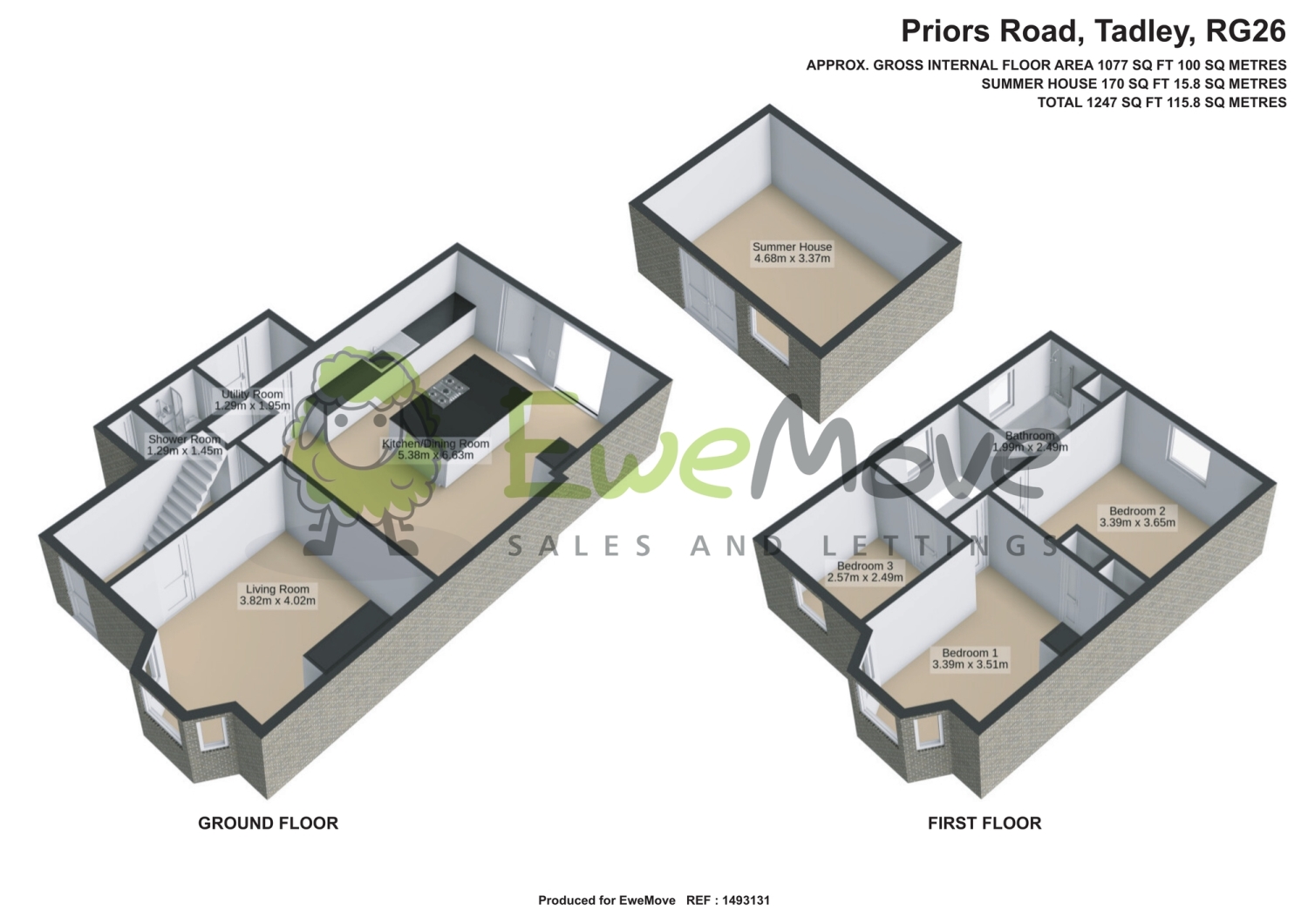 84, Priors Road, Tadley floorplan