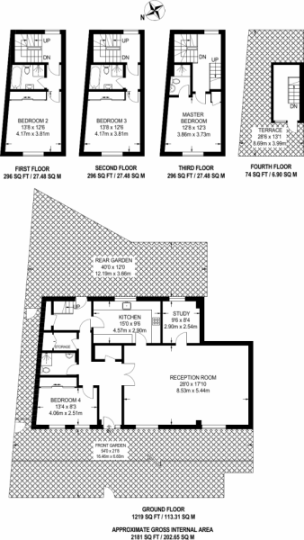 5 Bedrooms Terraced house to rent in Belsize Road, South Hampstead, London NW6