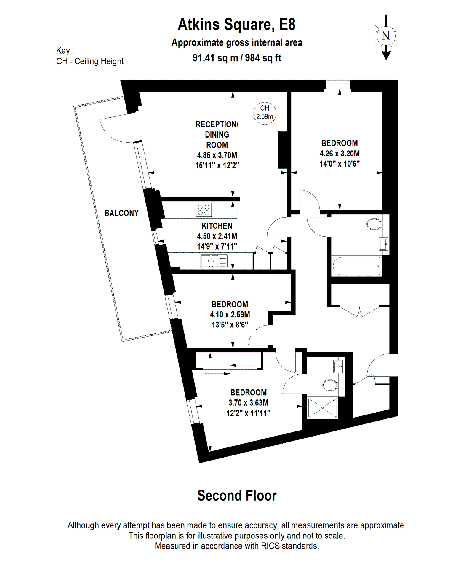 21 Atkins Square,Flat 5, Dalston Lane, London floorplan