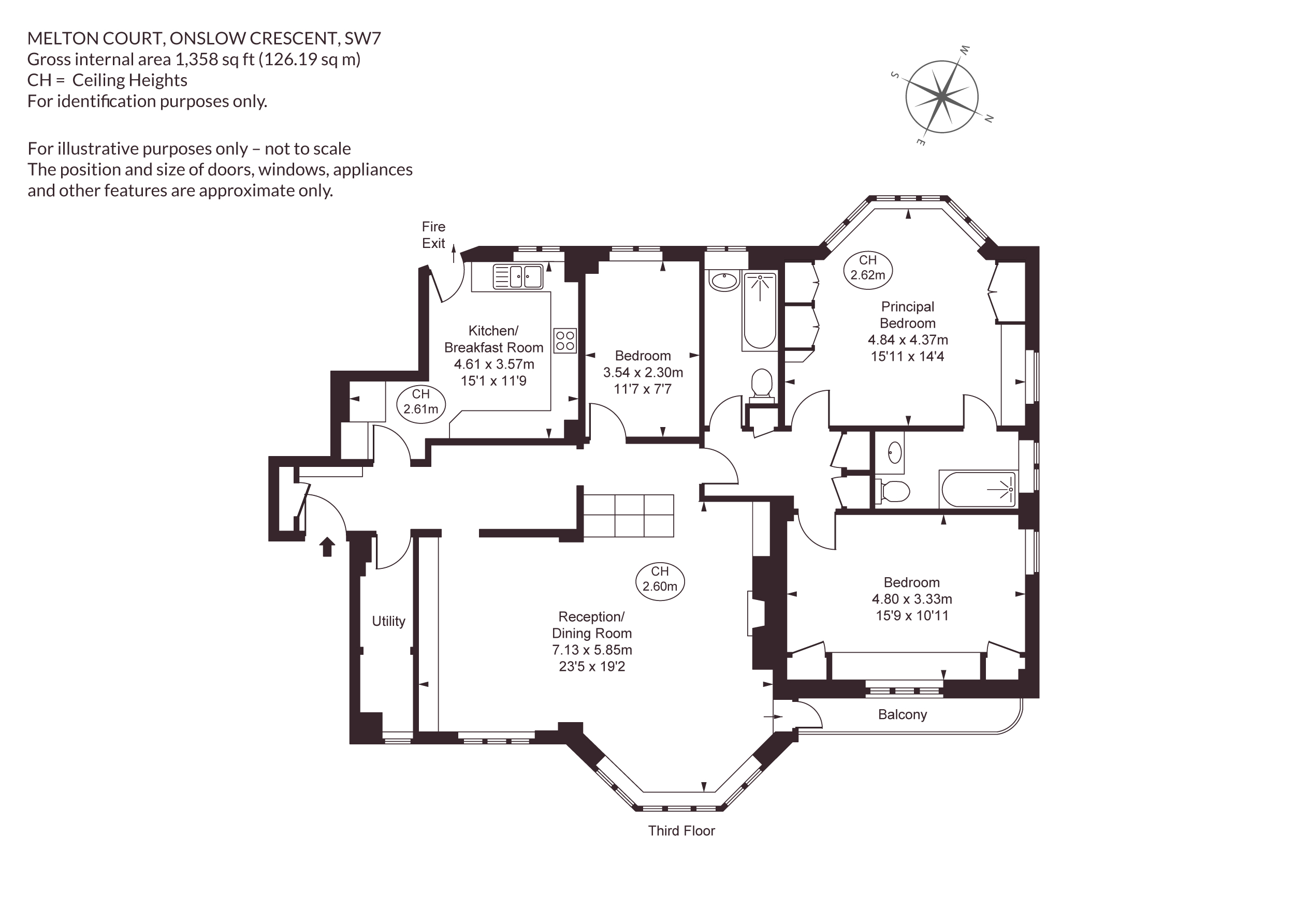 Flat 64, Melton Court,, Onslow Crescent, London floorplan