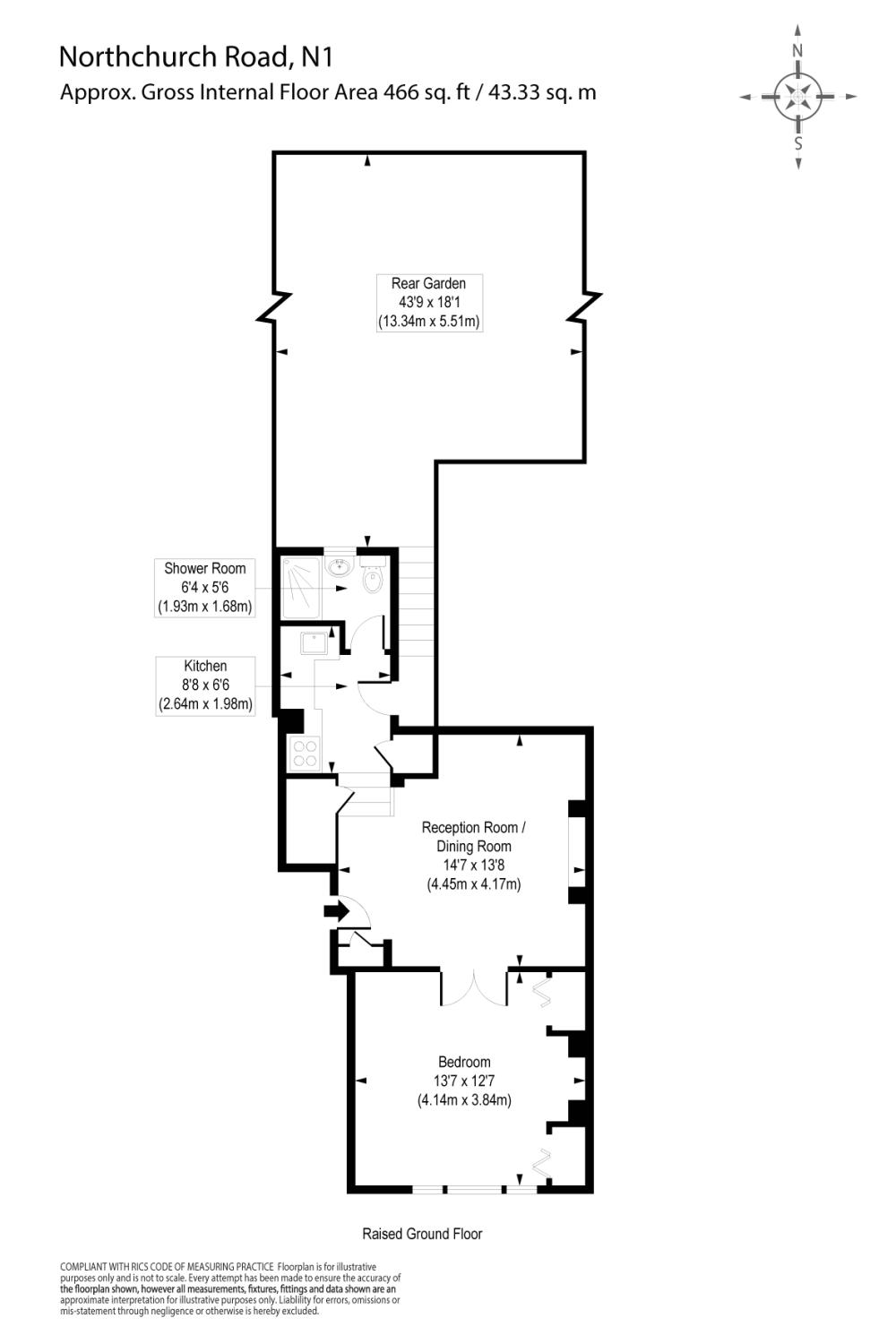 1 Bedrooms Flat to rent in Northchurch Road, London N1
