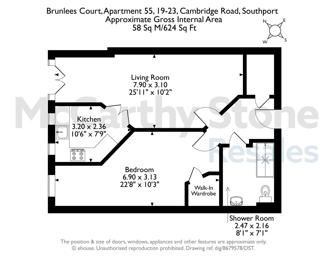 55 Brunlees Court, 19-23 Cambridge Road, Southport floorplan