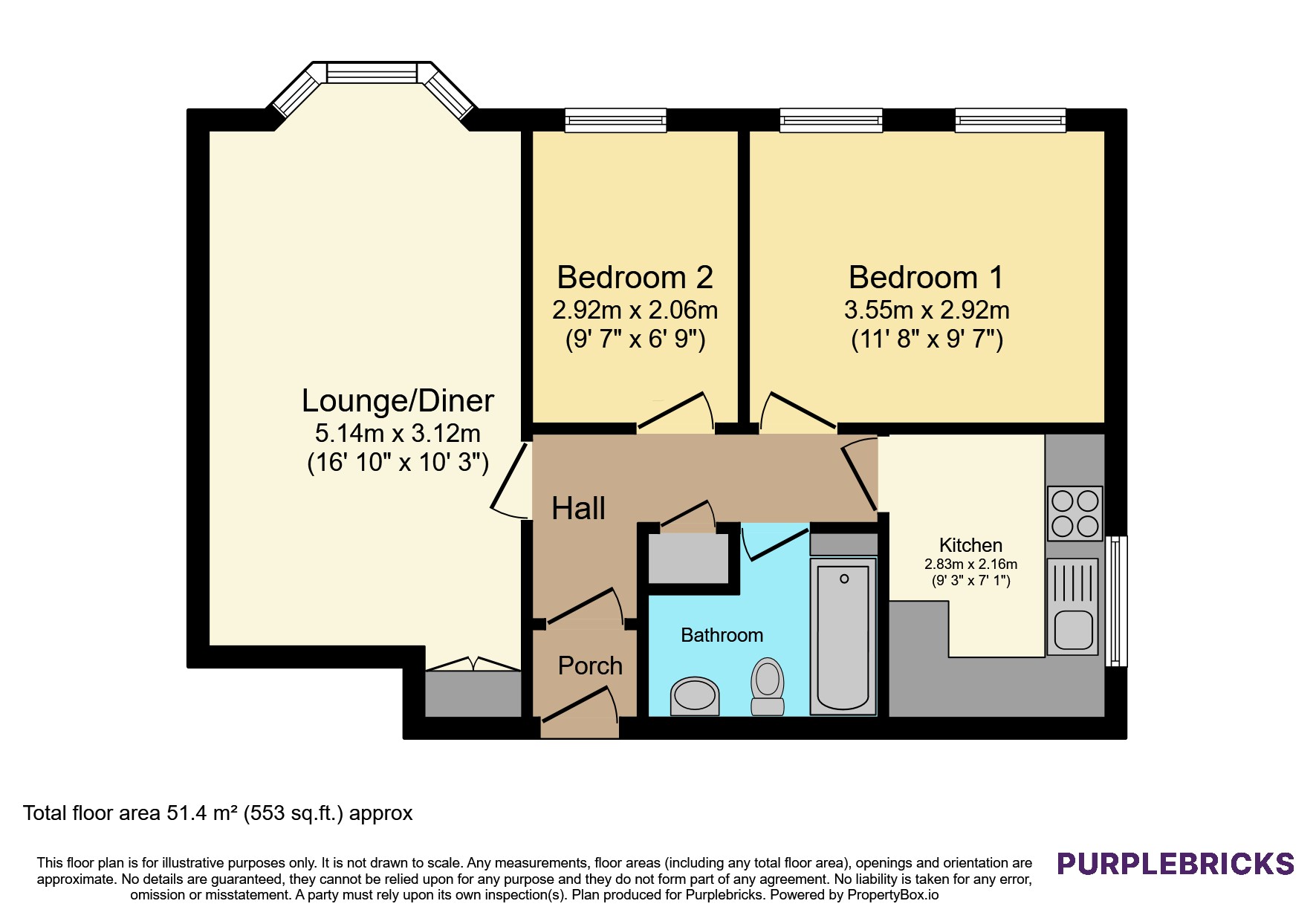Flat 3, Rowan Court, 358, Spring Road, Southampton floorplan