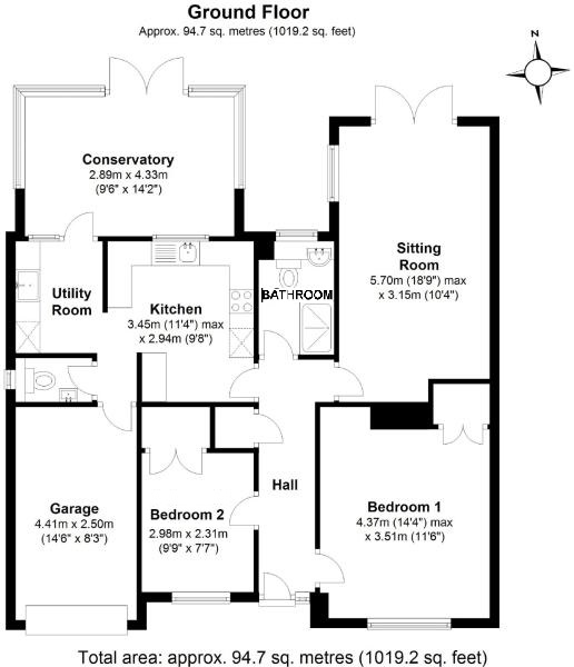 2 Bedrooms Detached bungalow for sale in Godwins Close, Atworth, Melksham SN12