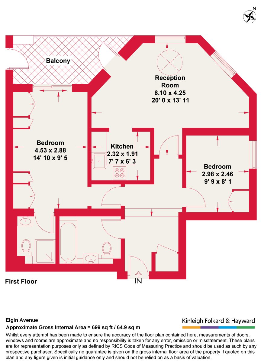 Flat 18 Westside Court, 113, Elgin Avenue, London floorplan