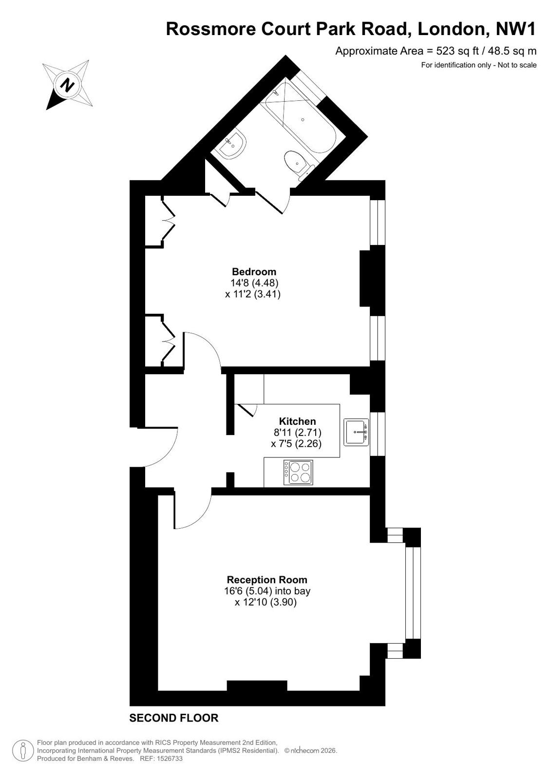 Flat 52, Rossmore Court,, Park Road, Marylebone floorplan