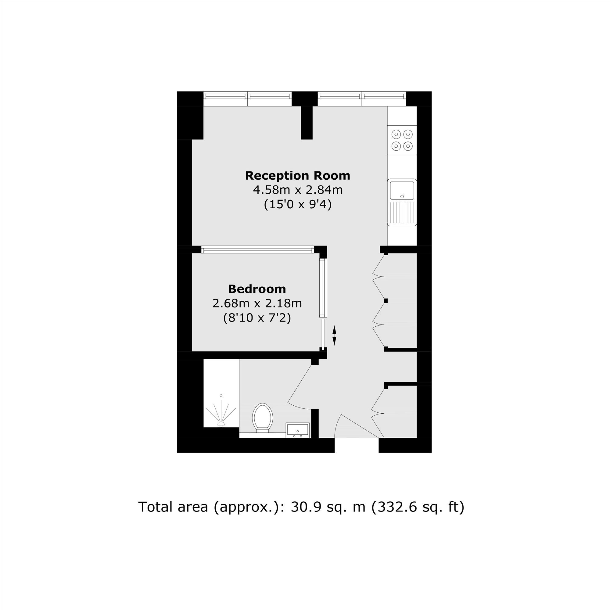 Flat 1118  Wem Tower, 1, Harrow Road, WEMBLEY floorplan