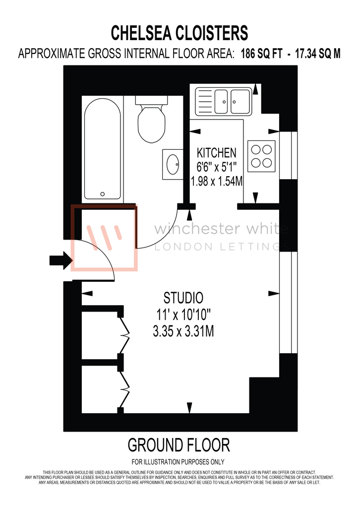 Flat 26, Chelsea Cloisters, Sloane Avenue, London floorplan