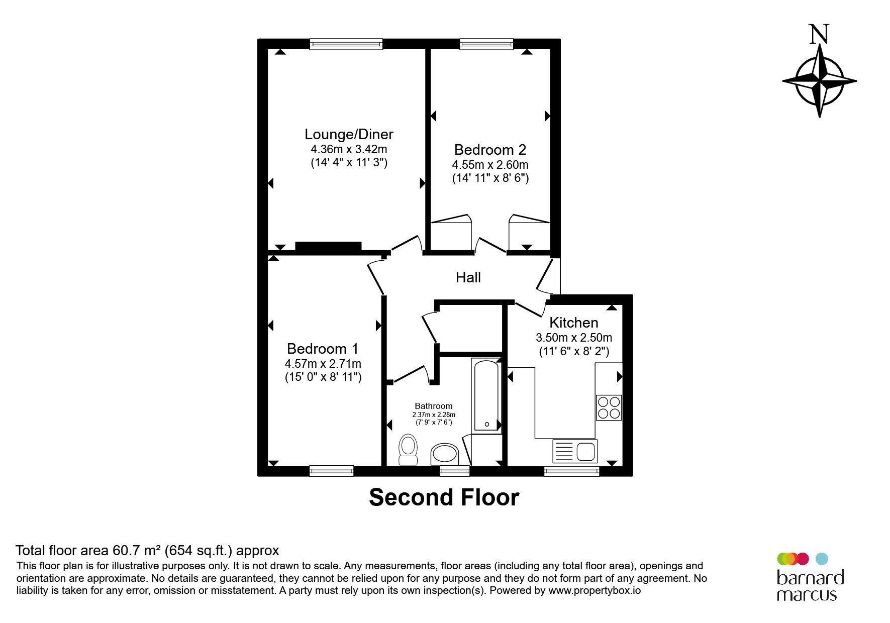 Flat 21, Heather Court, Binfield Road, London floorplan