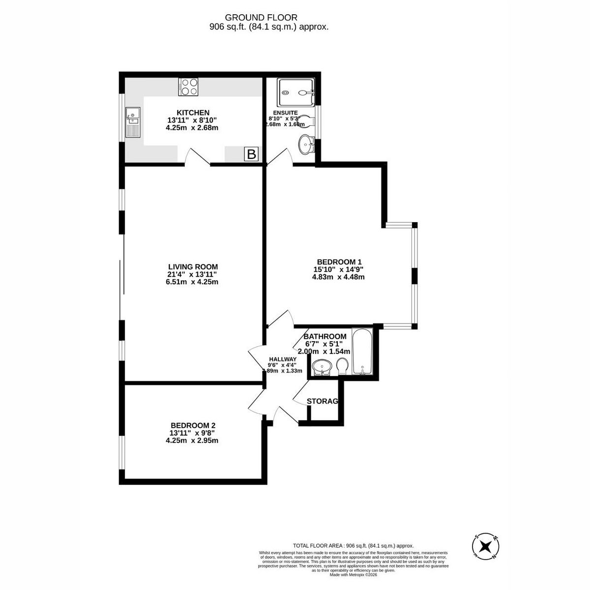 Flat 14, Elmhurst, Bowgreave floorplan