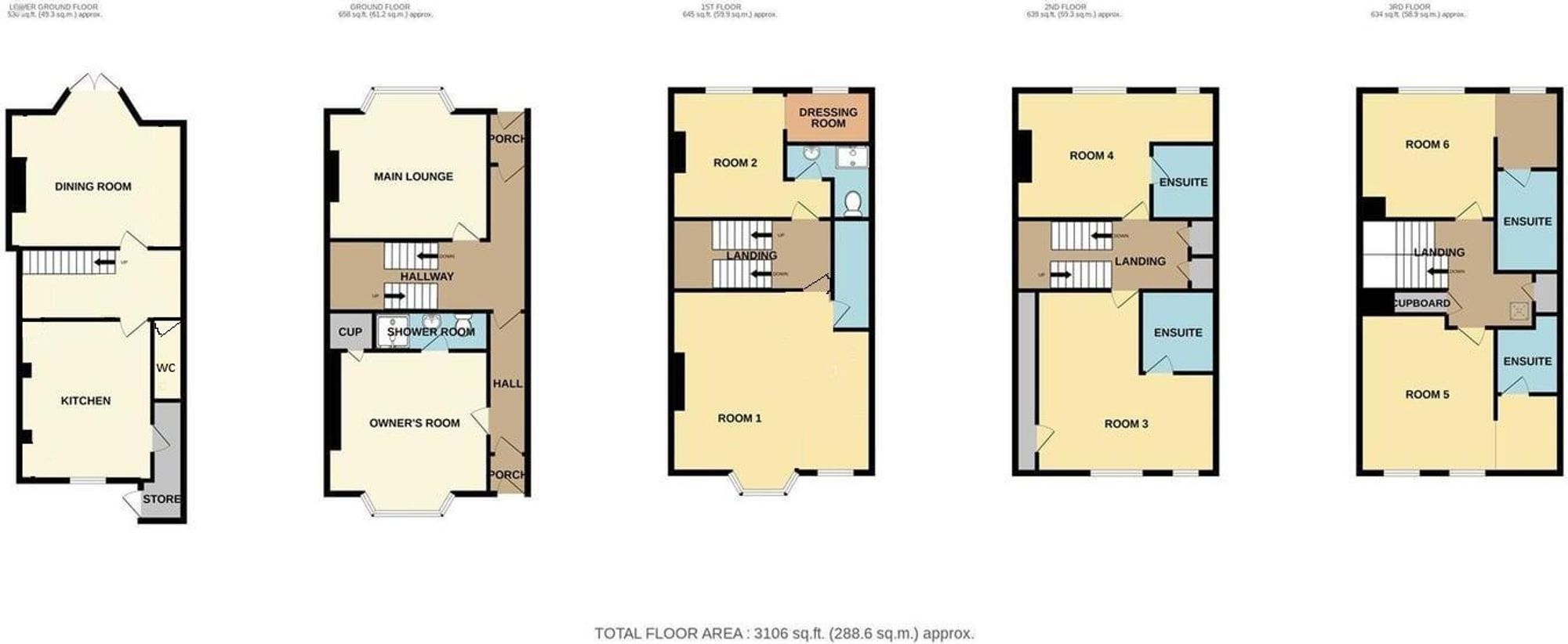 Brunton Hotel, Scarborough floorplan