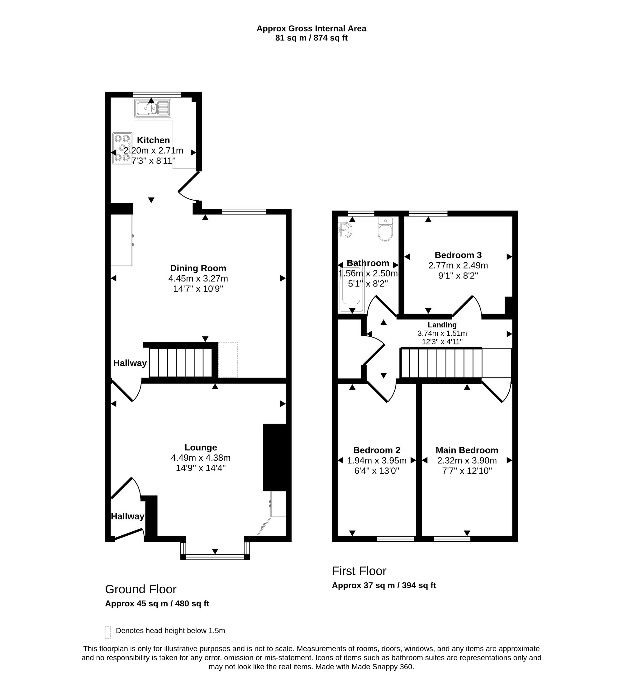 277 Bradley Lane, Wigan floorplan