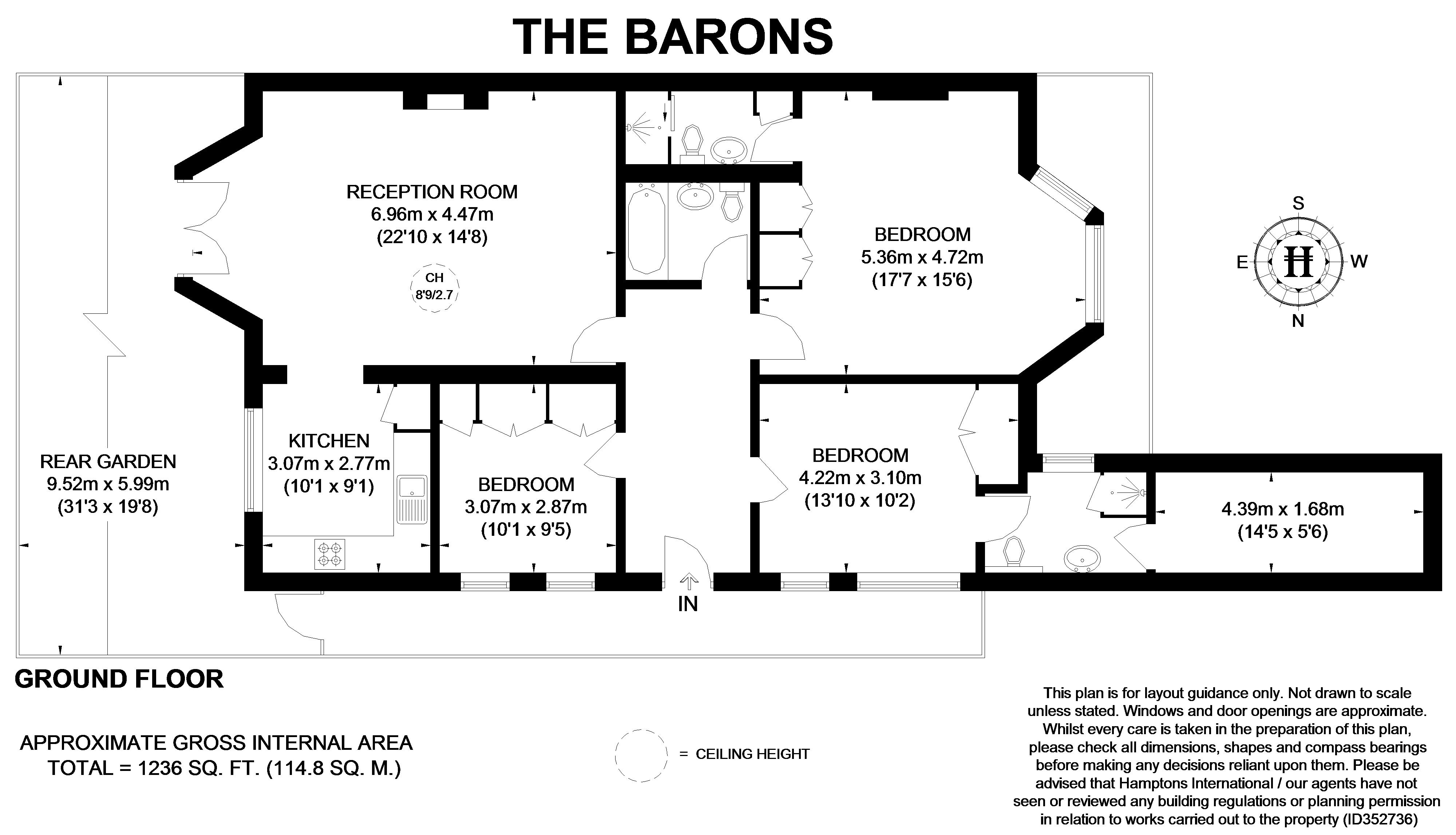 3 Bedrooms Flat to rent in The Barons, St Margarets TW1