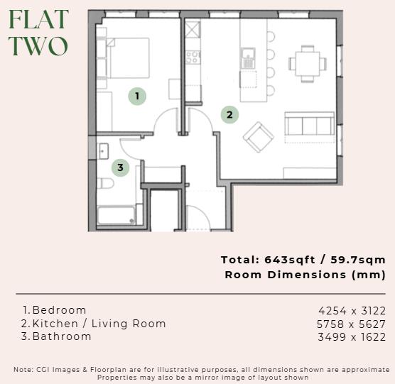 Flat 2, Oak Leaf Court, Church Road, Derry Hill floorplan